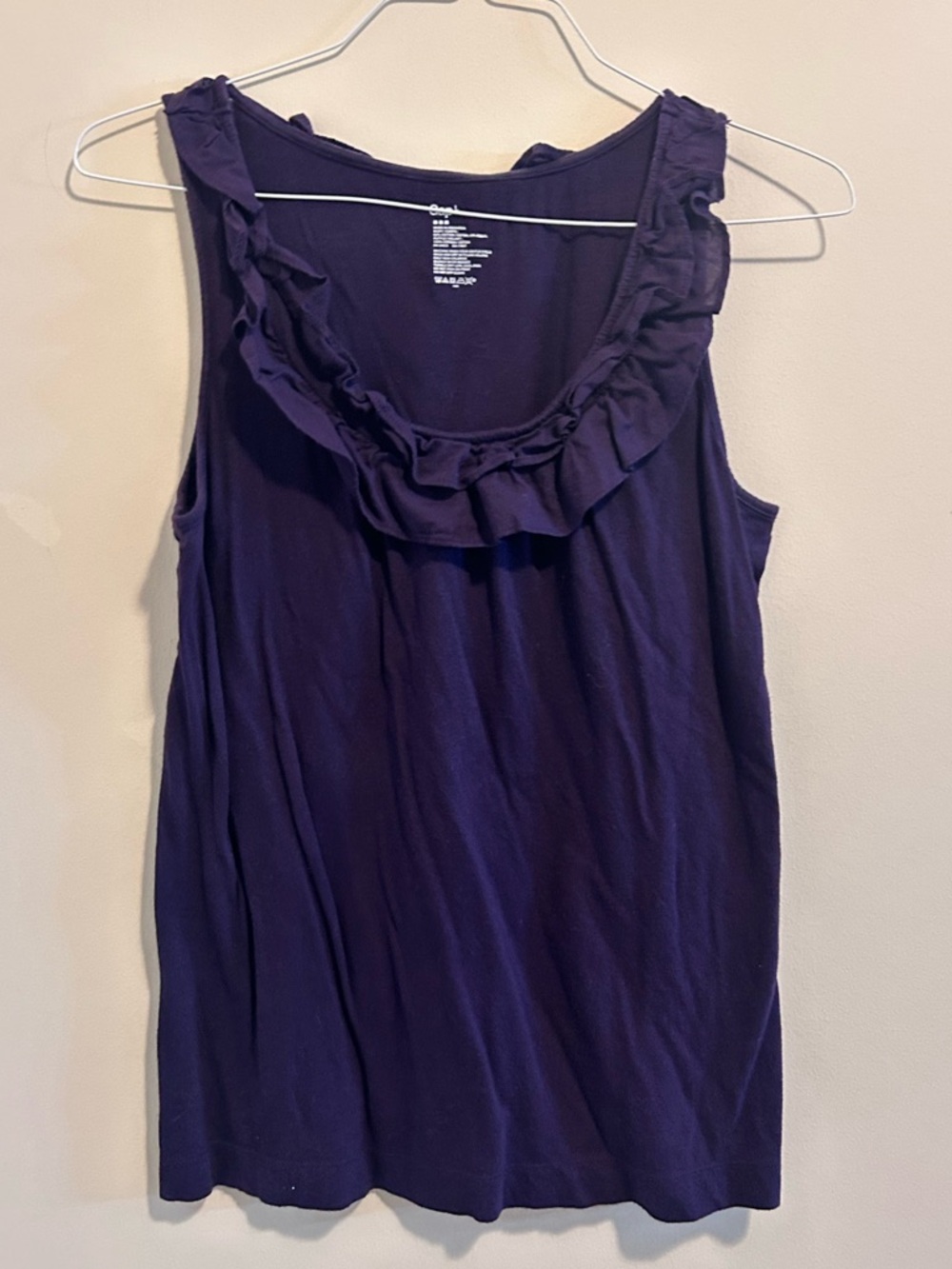 GAP Purple Ruffle Scoop Neck Tank